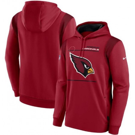 Men's Arizona Cardinals 2021 Red Sideline Logo Performance Pullover Hoodie