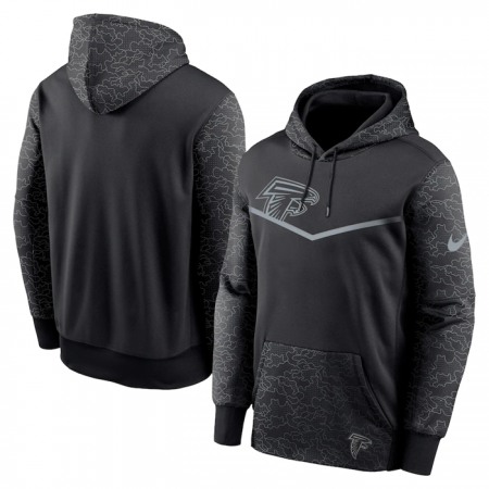 Men's Atlanta Falcons Black Reflective Therma Hoodie