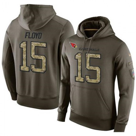 NFL Men's Nike Arizona Cardinals #15 Michael Floyd Stitched Green Olive Salute To Service KO Performance Hoodie