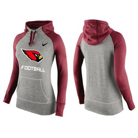 Women's Nike Arizona Cardinals Performance Hoodie Grey & Red_1