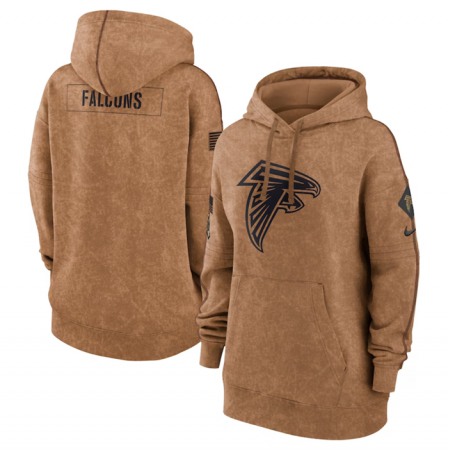 Women's Atlanta Falcons 2023 Brown Salute to Service Pullover Hoodie(Run Small)
