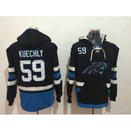 Men's Carolina Panthers #59 Luke Kuechly Black All Stitched NFL Hoodie Sweatshirt