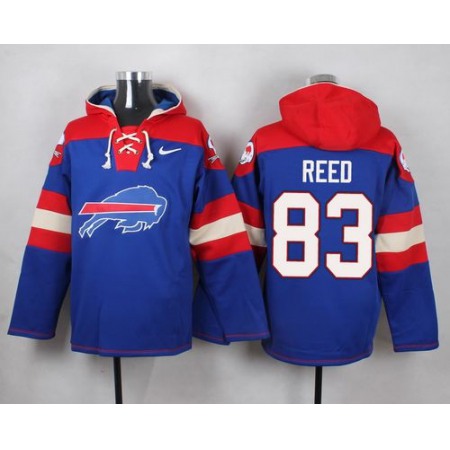 Nike Bills #83 Andre Reed Royal Blue Player Pullover NFL Hoodie