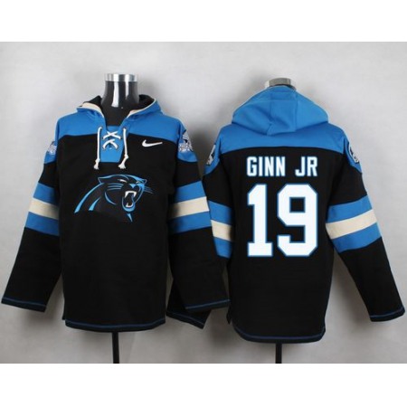 Nike Panthers #19 Ted Ginn Jr Black Player Pullover NFL Hoodie