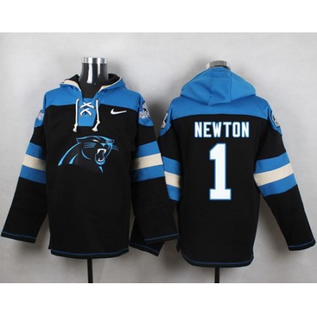 Nike Panthers #1 Cam Newton Black Player Pullover NFL Hoodie