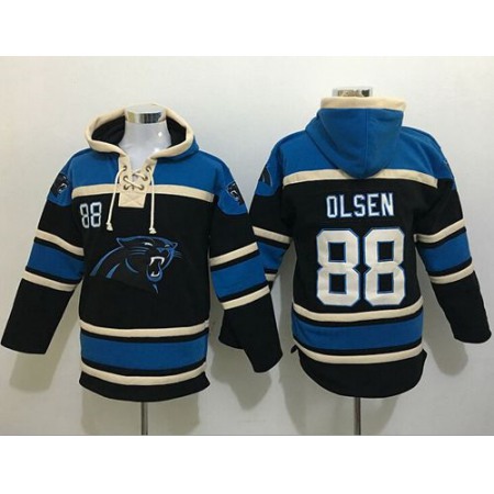 Nike Panthers #88 Greg Olsen Black Sawyer Hoodie Sweatshirt NFL Hoodie