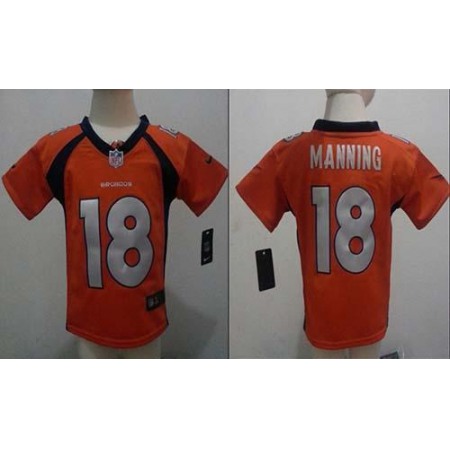 Toddler Nike Broncos #18 Peyton Manning Orange Team Color Stitched NFL Elite Jersey