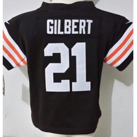 Toddler Nike Browns #21 Justin Gilbert Brown Team Color Stitched NFL Elite Jersey