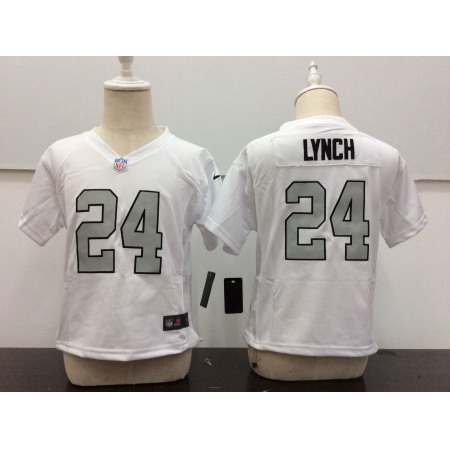 Toddler Nike Oakland Raiders #24 Marshawn Lynch White Stitched NFL Jersey