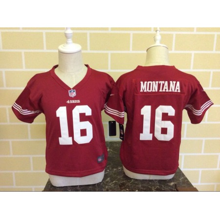 Toddler Nike San Francisco 49ers #16 Joe Montana Red Stitched NFL Jersey