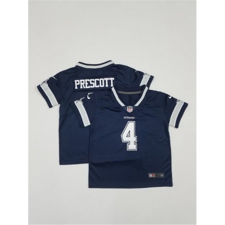 Toddlers Dallas Cowboys #4 Dak Prescott Navy Vapor Limited Stitched Jersey