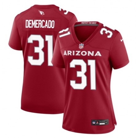 Women's Arizona Cardinals #31 Emari Demercado Red 2023 Stitched Jersey(Run Small)