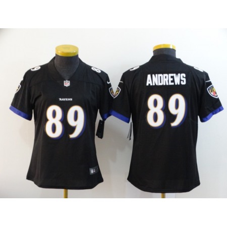 Women's Baltimore Ravens #89 Mark Andrews Black Vapor Untouchable Limited NFL Jersey(Run Small)