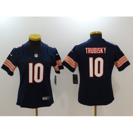 Women's Chicago Bears #10 Mitchell Trubisky Navy Blue Vapor Untouchable Elite Stitched NFL Jersey