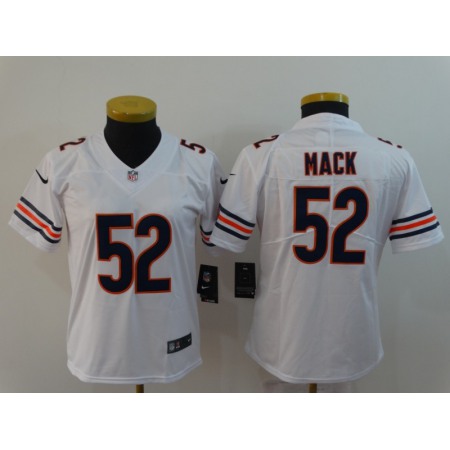 Women's Chicago Bears #52 Khalil White Vapor Untouchable Limited Stitched NFL Jersey