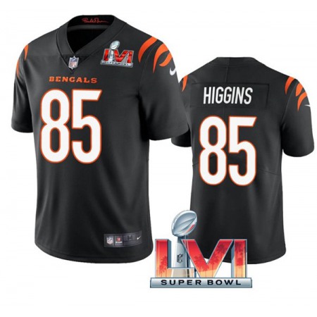 Women's Cincinnati Bengals #85 Tee Higgins 2022 Black Super Bowl LVI Vapor Limited Stitched Jersey(Run Small)