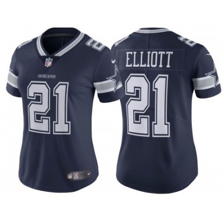 Women's Dallas Cowboys #21 Ezekiel Elliott Navy Vapor Untouchable Limited Stitched Jersey(Run Small