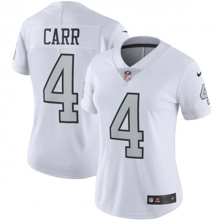 Women's Las Vegas Raiders #4 Derek Carr White Color Rush Limited Stitched Jersey(Run Small)