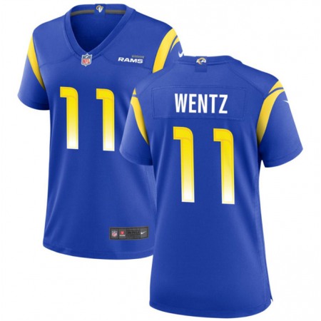 Women's Los Angeles Rams #11 Carson Wentz Blue Stitched Jersey(Run Small)