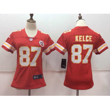 Women's Nike Kansas City Chiefs #87 Travis Kelce Red Vapor Untouchable Player Limited Stitched NFL Jersey