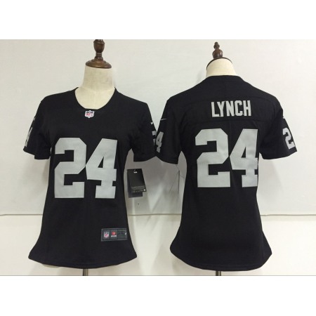 Women's Nike Oakland Raiders #24 Marshawn Lynch Black Stitched NFL Vapor Untouchable Limited Jersey