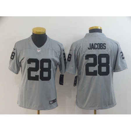 Women's Oakland Raiders #28 Josh Jacobs 2019 Gary Inverted Legend Stitched NFL Jersey(Run Small)