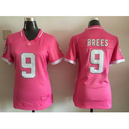 Nike Saints #9 Drew Brees Pink Women's Stitched NFL Elite Bubble Gum Jersey
