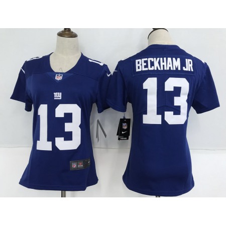 Women's Nike New York Giants #13 Odell Beckham Jr Royal Blue Team Color Stitched NFL Vapor Untouchable Limited Jersey