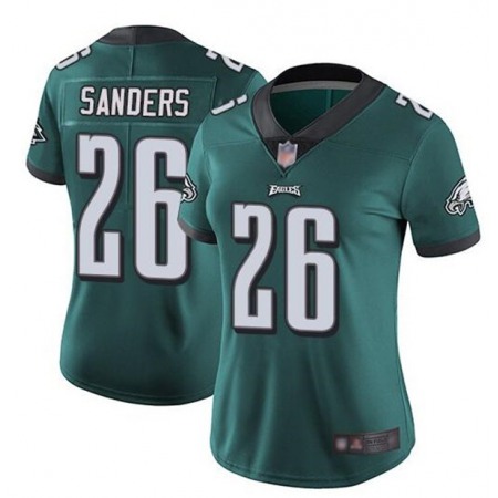 Women's Philadelphia Eagles #26 Miles Sanders Green Vapor Untouchable Limited Stitched Football Jersey(Run Small)