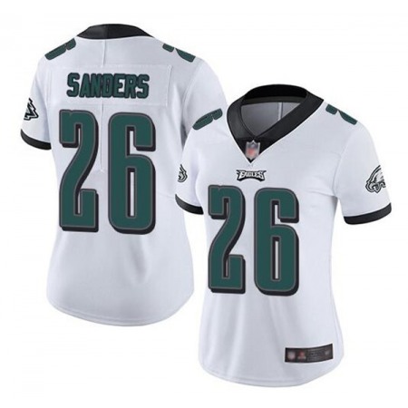 Women's Philadelphia Eagles #26 Miles Sanders White Vapor Untouchable Limited Stitched Football Jersey(Run Small)