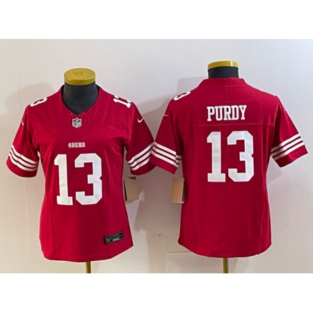 Women's San Francisco 49ers #13 Brock Purdy Red 2023 F.U.S.E. Vapor Untouchable Limited Stitched Football Jersey(Run Small)