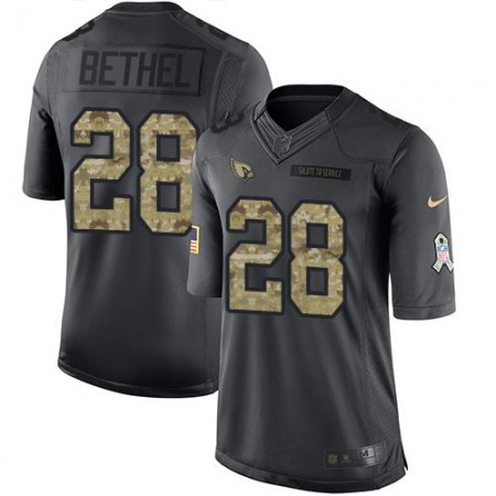 Nike Cardinals #28 Justin Bethel Black Men's Stitched NFL Limited 2016 Salute to Service Jersey