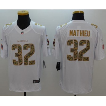 Nike Cardinals #32 Tyrann Mathieu White Men's Stitched NFL Limited Salute to Service Jersey