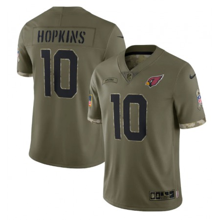 Men's Arizona Cardinals #10 DeAndre Hopkins Olive 2022 Salute To Service Limited Stitched Jersey