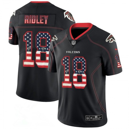 Men's Atlanta Falcons #18 Calvin Ridley Black 2018 USA Flag Fashion Color Rush NFL Limited Stitched Jersey