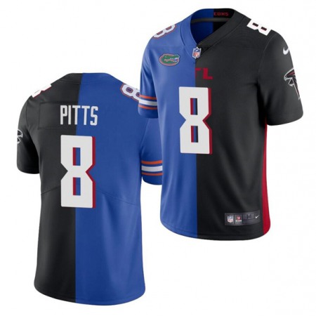 Men's Atlanta Falcons #8 Kyle Pitts 2021 Nave/Black Split Stitched Jersey