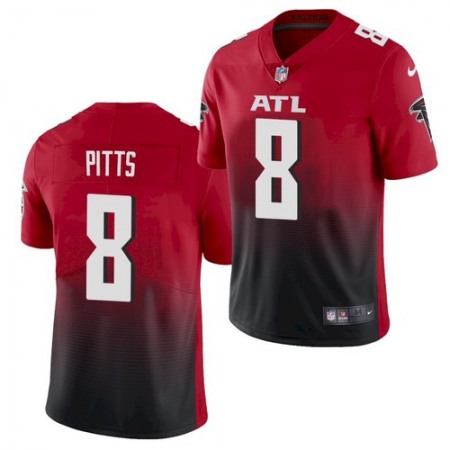 Men's Atlanta Falcons #8 Kyle Pitts 2021 NFL Draft Red And Black Vapor Untouchable Limited Stitched Jersey