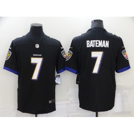 Men's Baltimore Ravens #7 Rashod Bateman Black Vapor Untouchable Limited Stitched Jersey