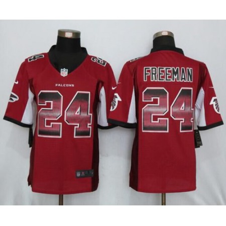 Nike Falcons #24 Devonta Freeman Red Team Color Men's Stitched NFL Limited Strobe Jersey