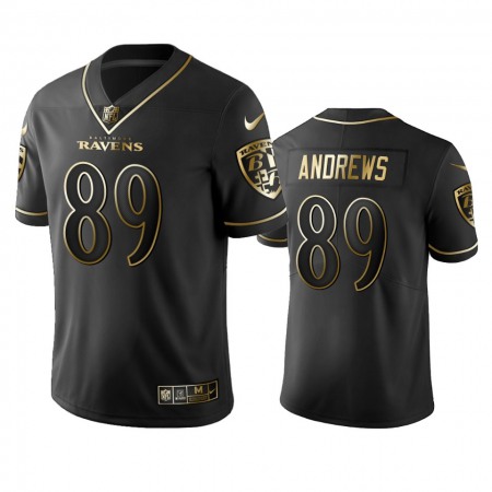 Men's Baltimore Ravens #89 Mark Andrews Black 2019 Golden Edition Limited Stitched NFL Jersey