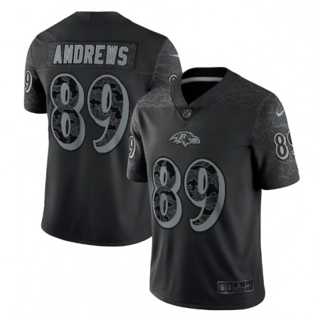 Men's Baltimore Ravens #89 Mark Andrews Black Reflective Limited Stitched Football Jersey