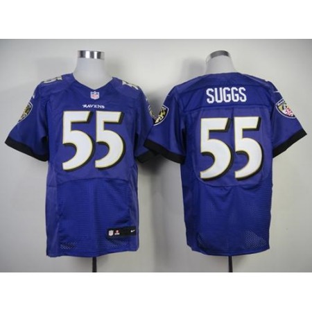 Nike Ravens #55 Terrell Suggs Purple Team Color Men's Stitched NFL New Elite Jersey