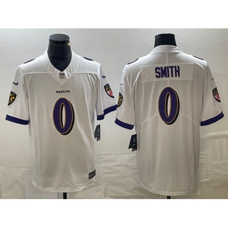 Men's Baltimore Ravens #0 Roquan Smith White Vapor Untouchable Limited Football Jersey