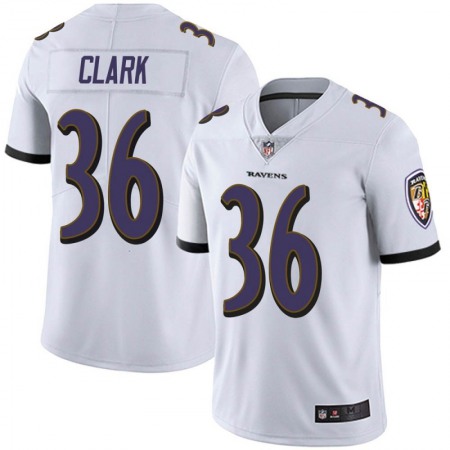 Men's Baltimore Ravens #36 Chuck Clark White Vapor Untouchable Limited Jersey
