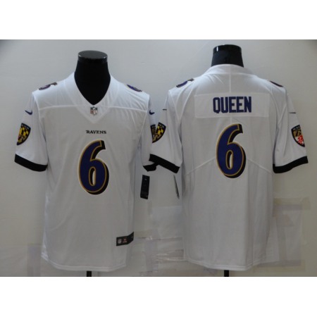 Men's Baltimore Ravens #6 Patrick Queen White Vapor Untouchable Limited Stitched Jersey