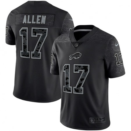 Men's Buffalo Bills #17 Josh Allen Black Reflective Limited Stitched Football Jersey