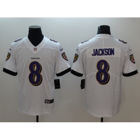 Men's NFL Baltimore Ravens #8 Lamar Jackson White 2018 Draft Vapor Untouchable Limited Jersey