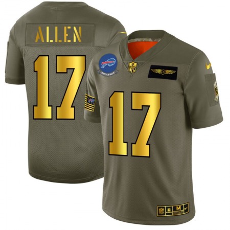 Men's Buffalo Bills #17 Josh Allen 2019 Olive/Gold Salute To Service Limited Stitched NFL Jersey