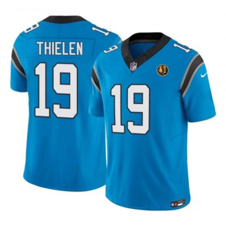 Men's Carolina Panthers #19 Adam Thielen Blue 2023 F.U.S.E. With John Madden Patch Vapor Limited Stitched Football Jersey