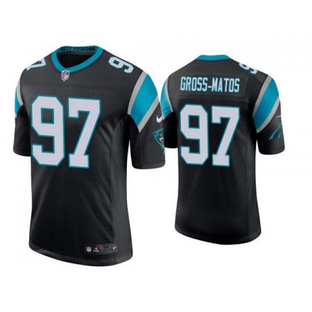 Men's Carolina Panthers #97 Yetur Gross-Matos Black Stitched Jersey